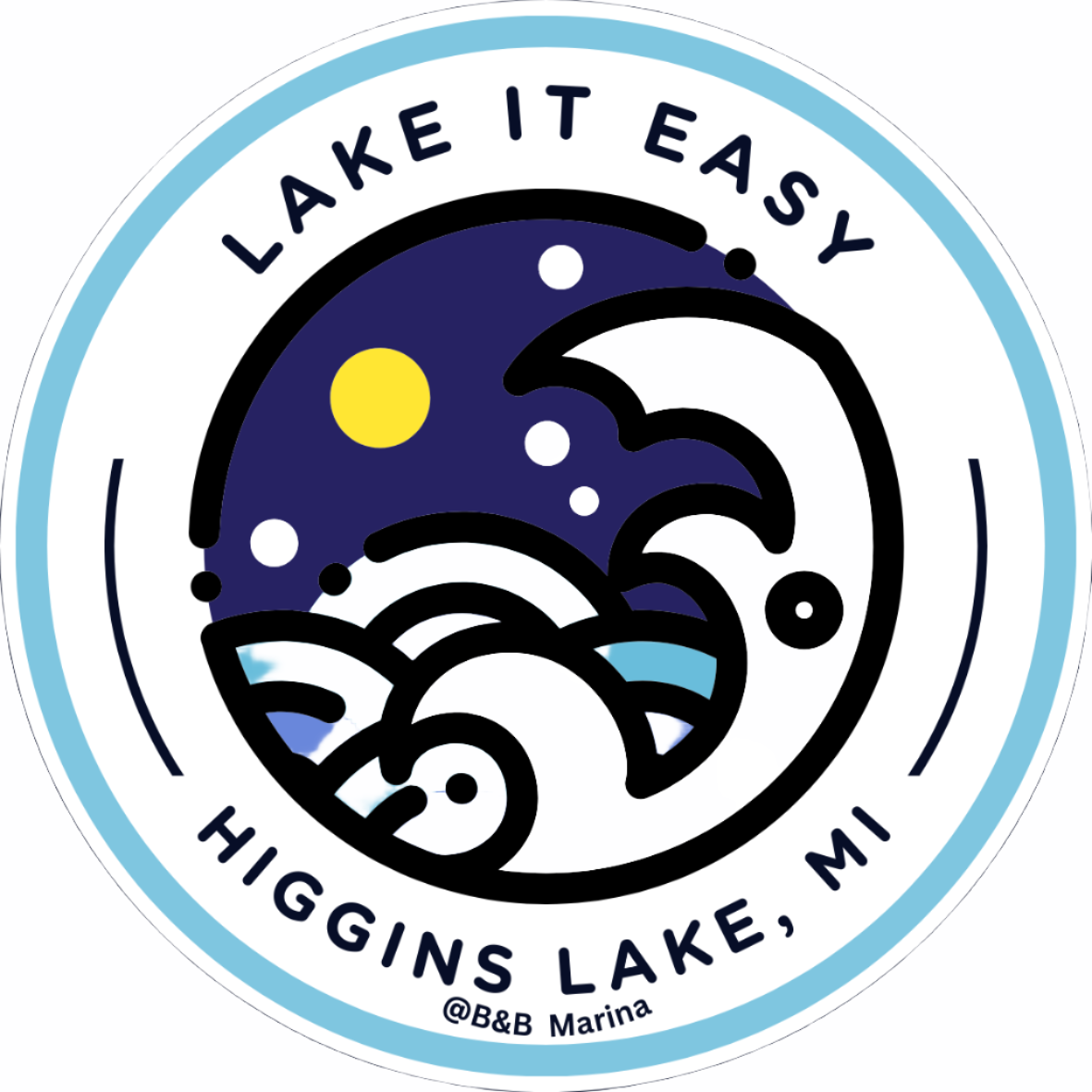 Lake It Easy Higgins Lake Sticker
