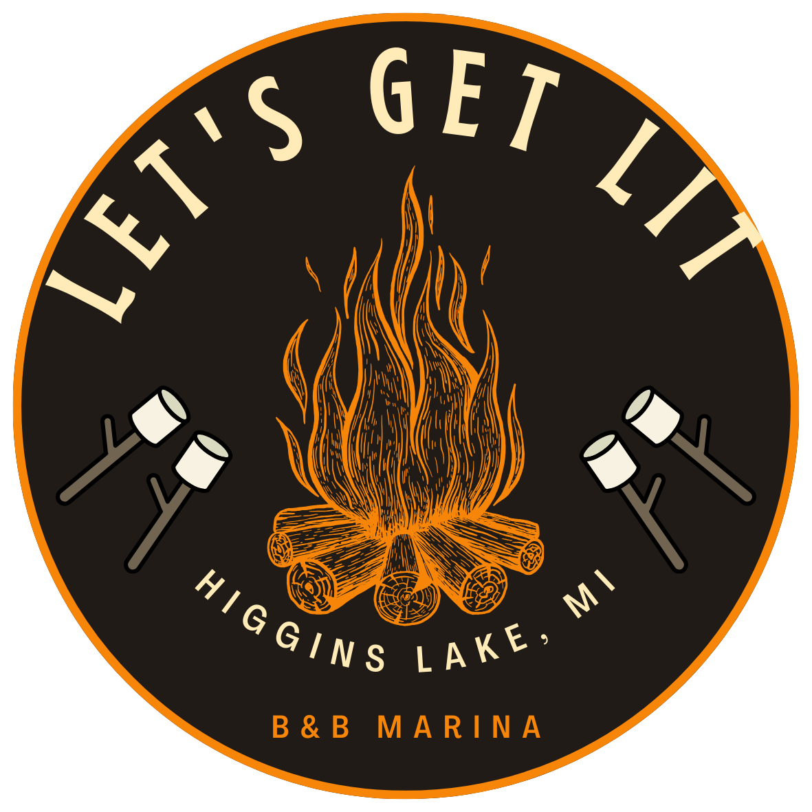 Let's Get Lit- Higgins Lake Sticker