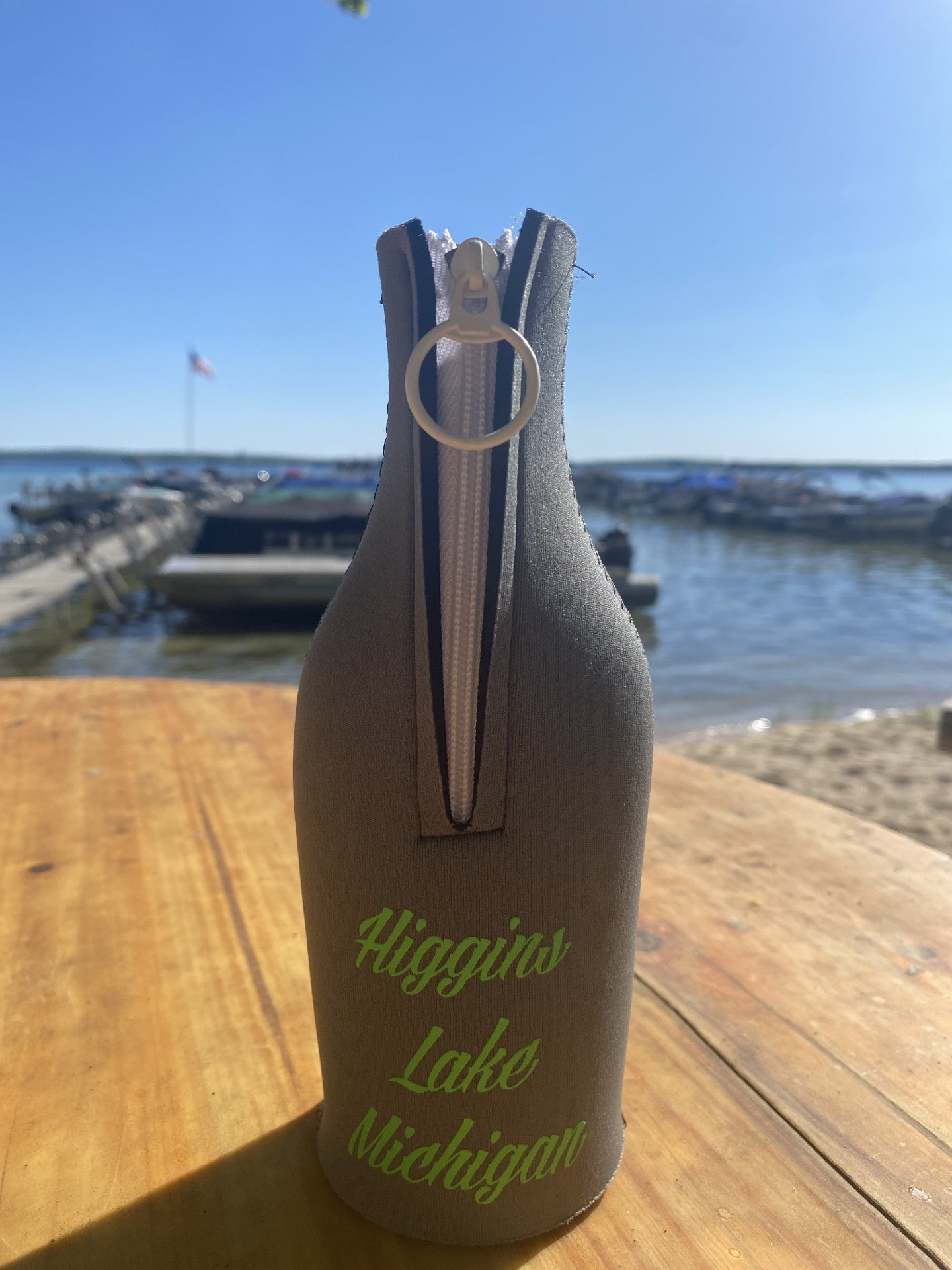 Higgins Lake Bottle Koozie