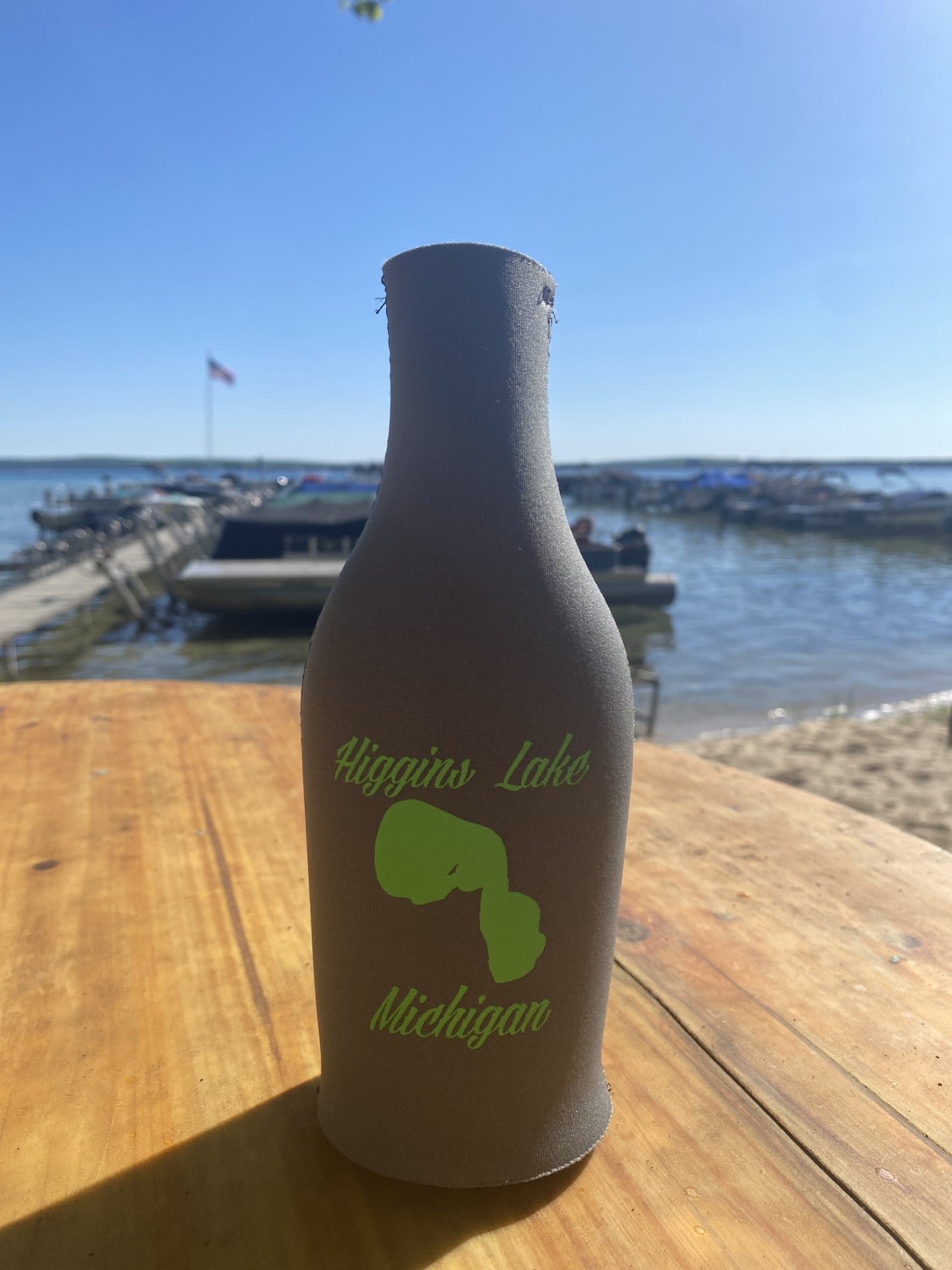 Higgins Lake Bottle Koozie