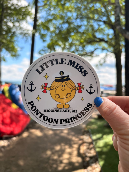 Little Miss Pontoon Princess- Higgins Lake Sticker