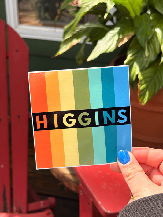 Higgins Lake Square Stripes Sticker *