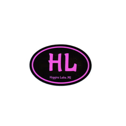 Higgins Lake Sticker Pink/Black