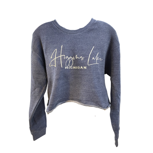 Santorini Script Fleece Burnout Crop Top