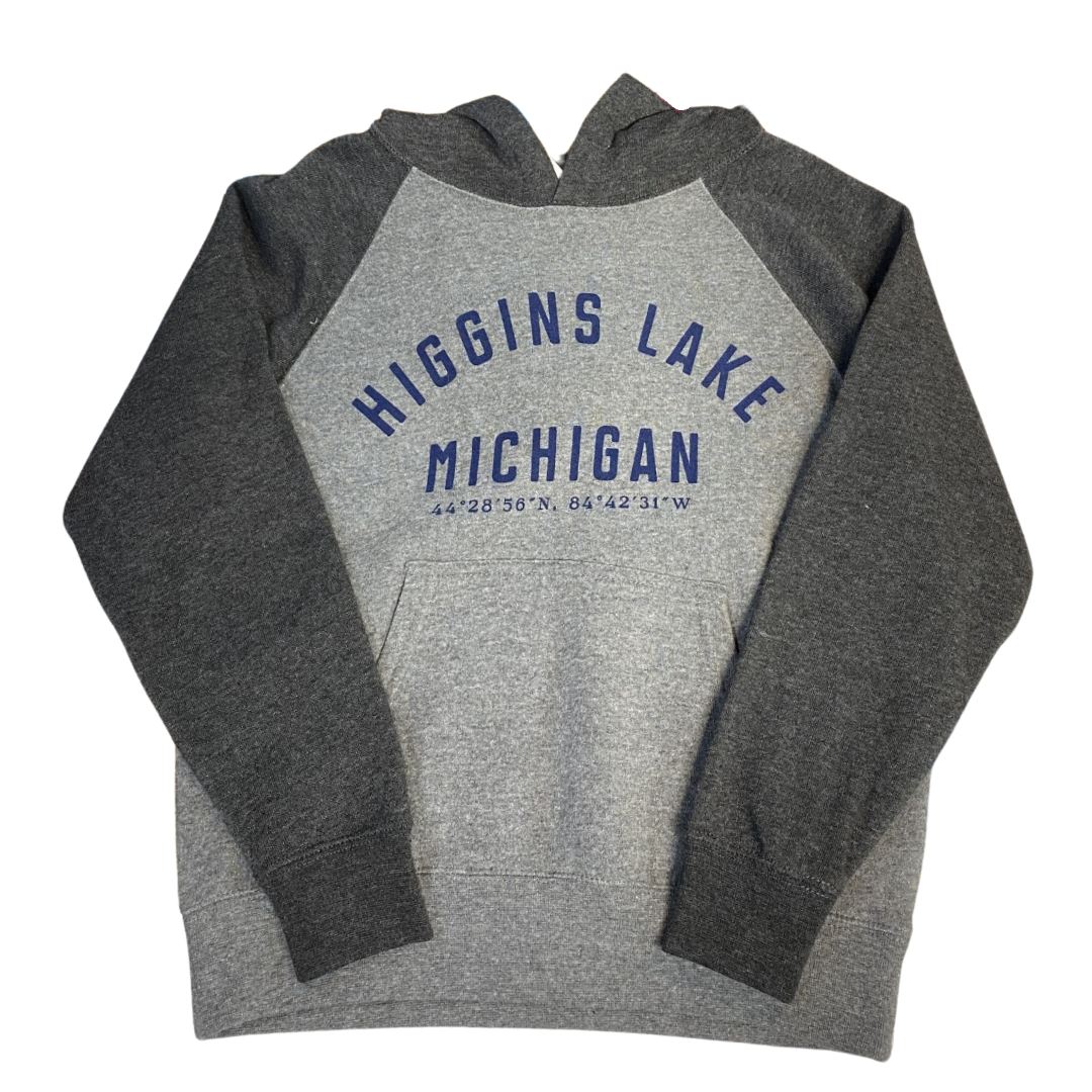 Youth Higgins Lake Coordinates Hoodie