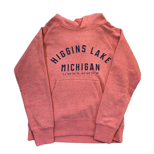 Youth Higgins Lake Coordinates Hoodie