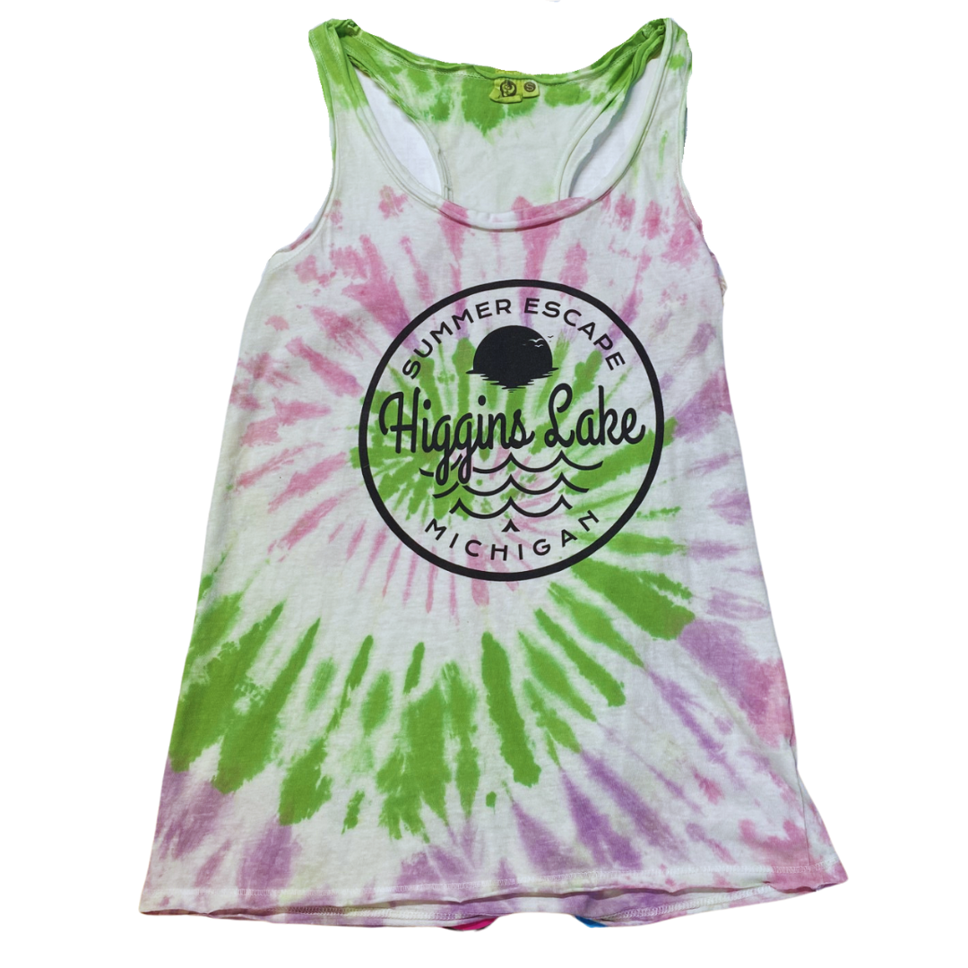 Higgins Lake Tie Dye Racerback Tank