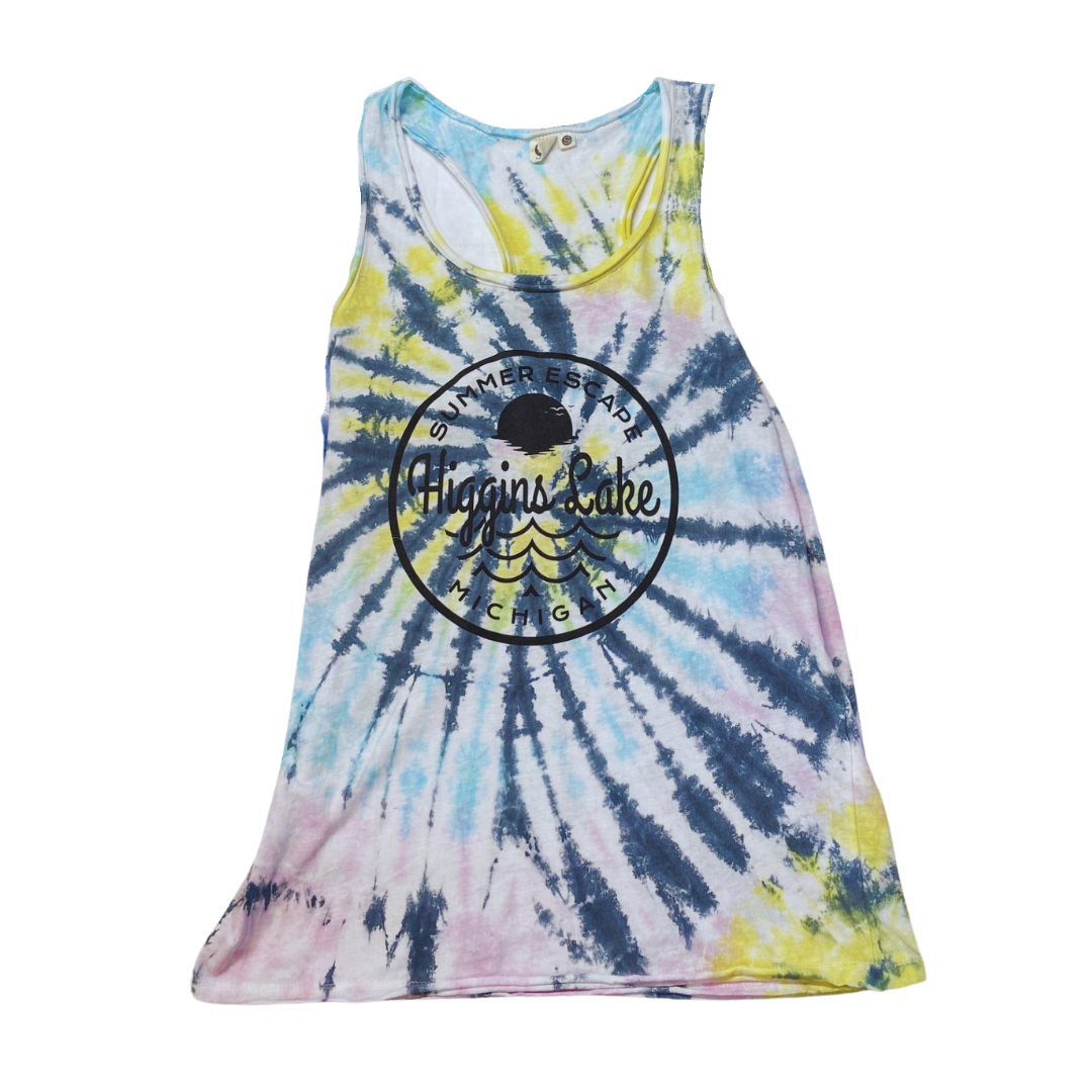 Higgins Lake Tie Dye Racerback Tank