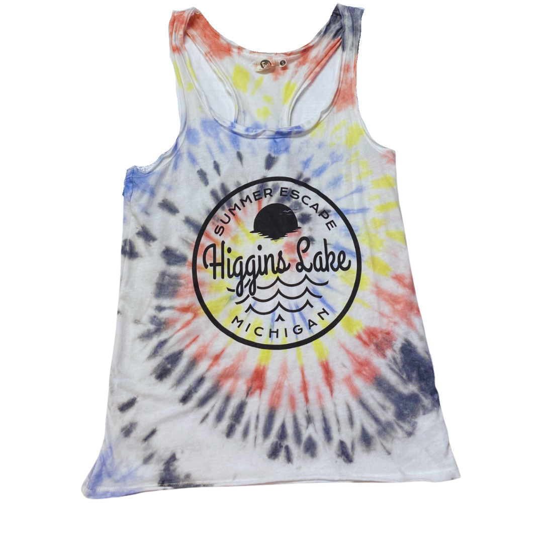 Higgins Lake Tie Dye Racerback Tank