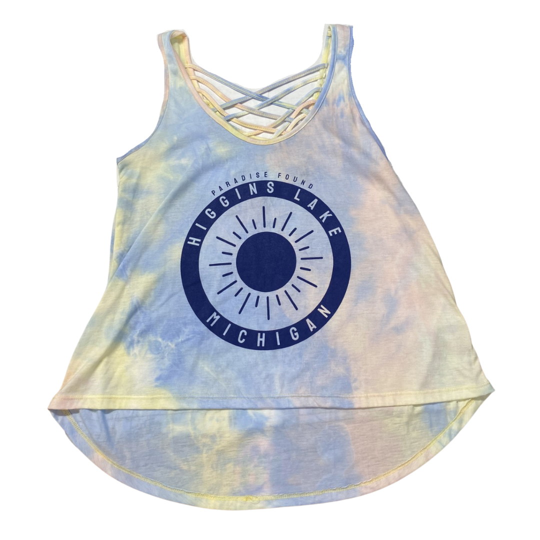 Higgins Lake Lace Back Tie-Dye Tank