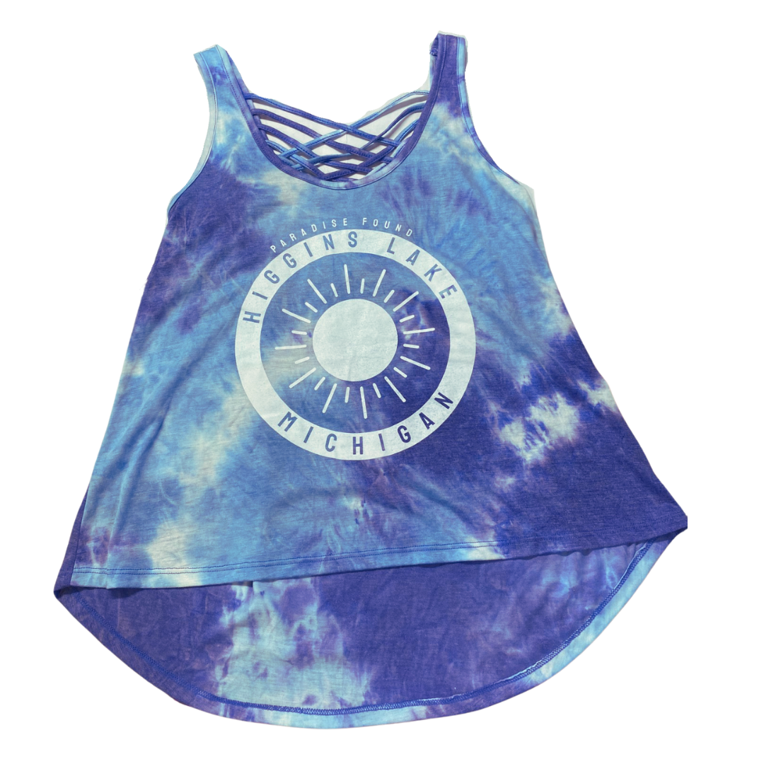 Higgins Lake Lace Back Tie-Dye Tank