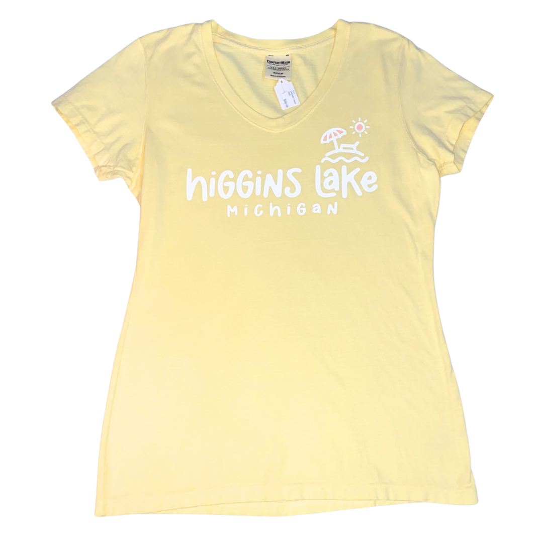 Higgins Lake Umbrella V-Neck Tee