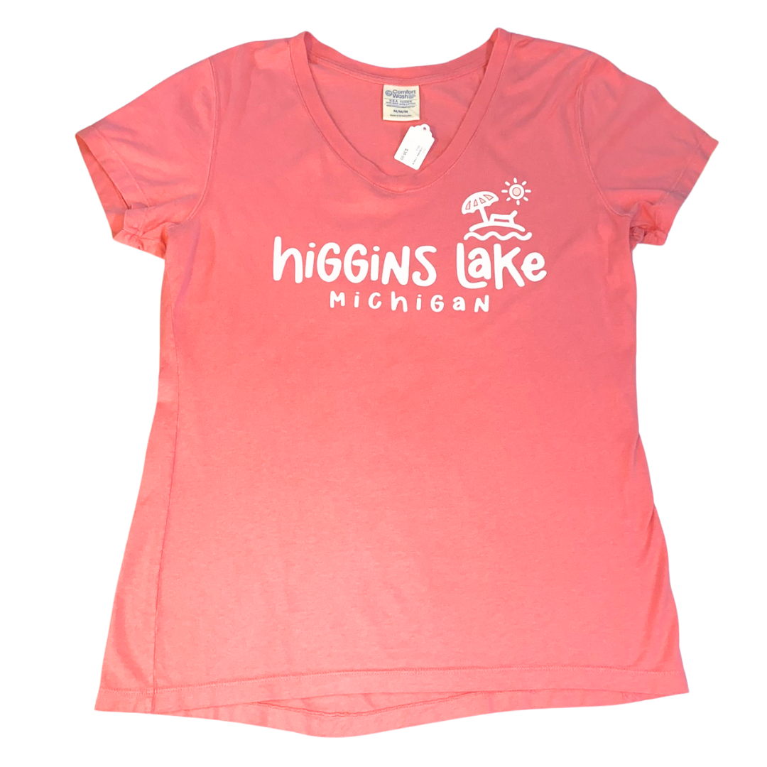 Higgins Lake Umbrella V-Neck Tee