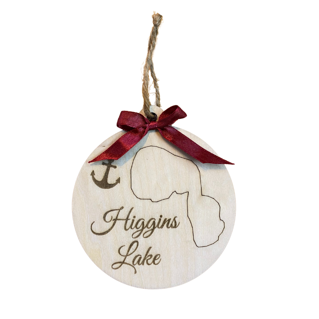 Round Higgins Lake Ornament